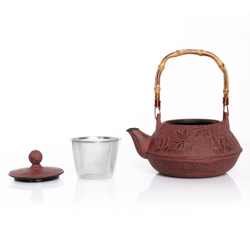铸铁叶纹茶壶